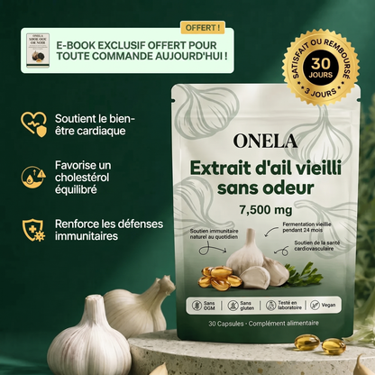 Extrait d'ail vieilli – Capsules sans odeur 7500 mg