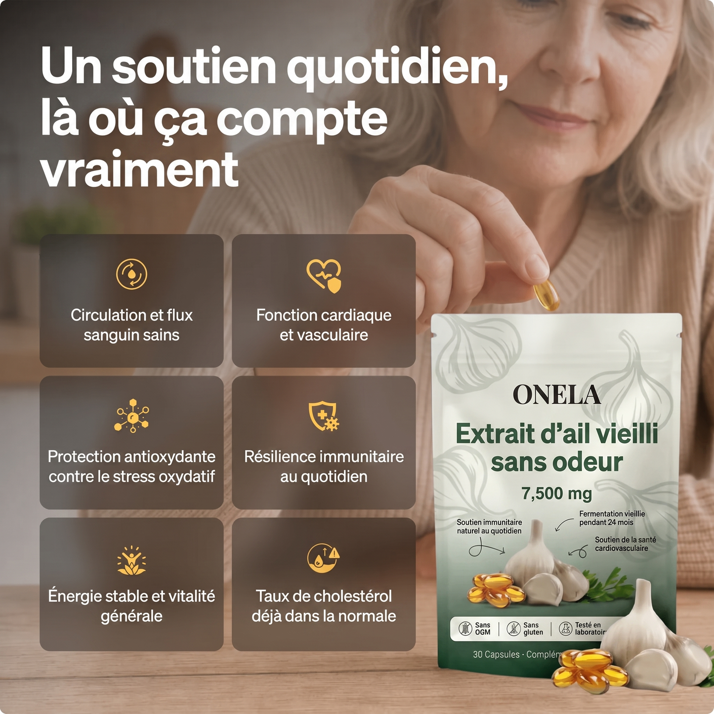 Extrait d'ail vieilli – Capsules sans odeur 7500 mg