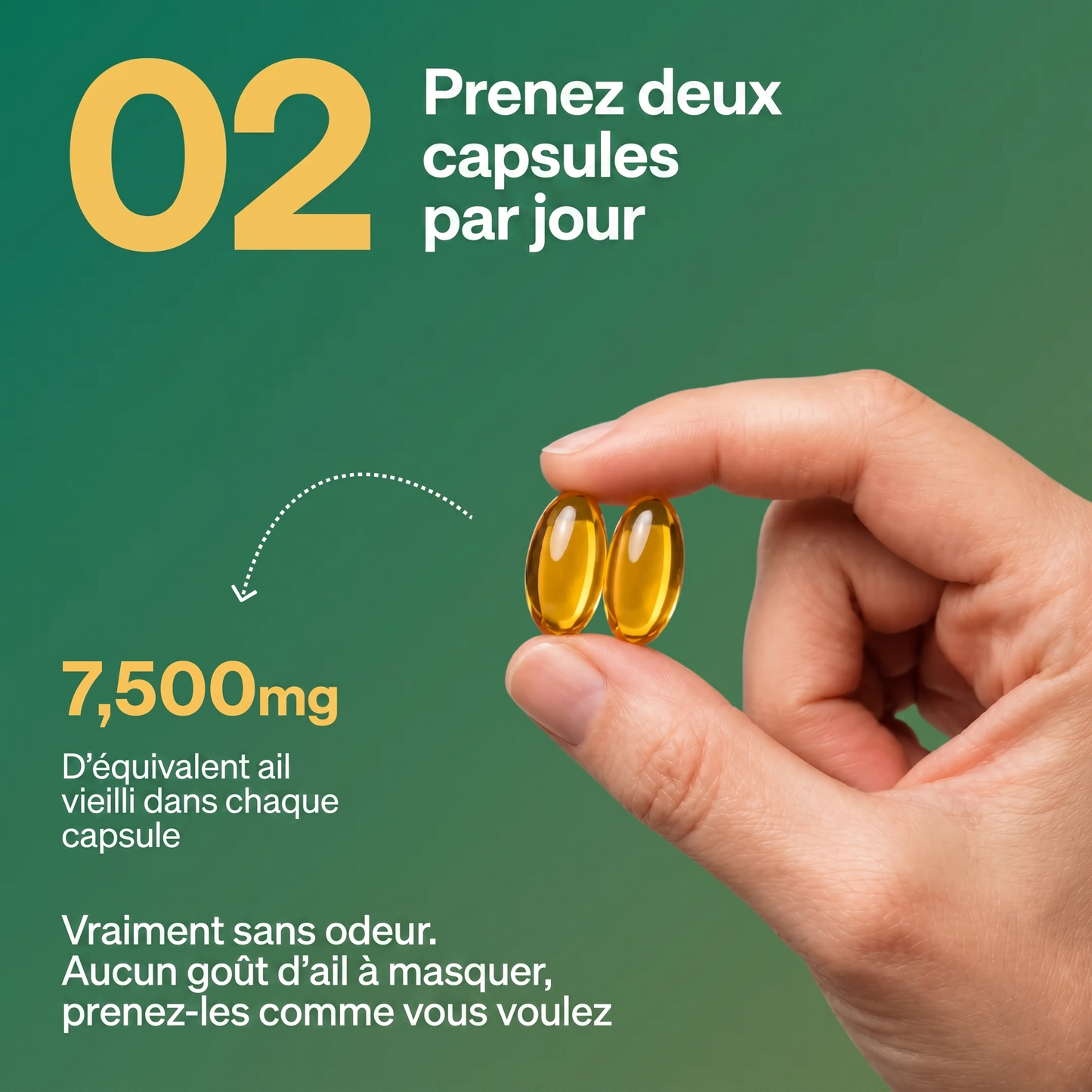 Extrait d'ail vieilli – Capsules sans odeur 7500 mg